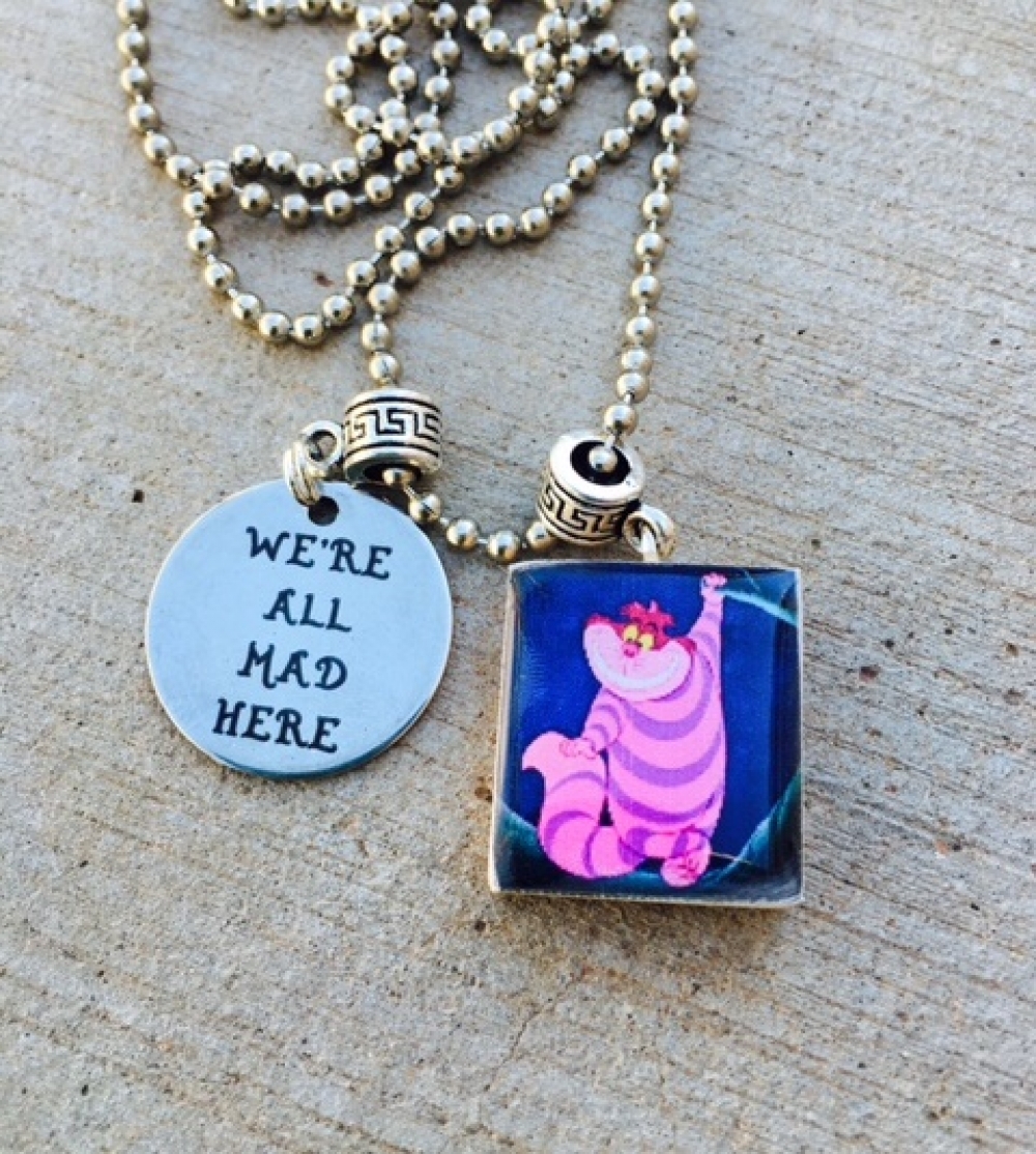 Cheshire Cat Alice in Wonderland Charm Necklace IslandGirlz Designs