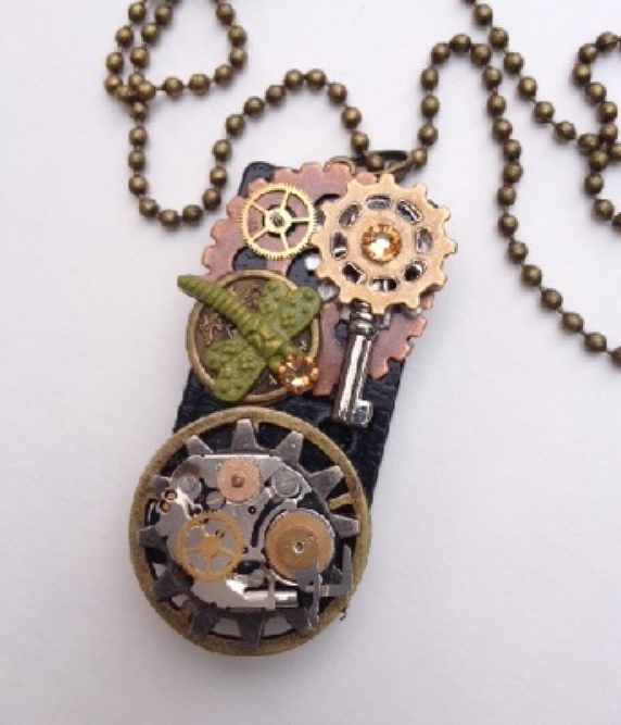 Steampunk Altered Domino Tile Necklace