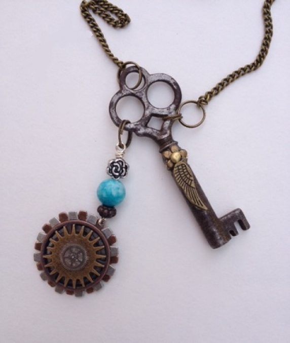 Steampunk Skeleton Key Necklace