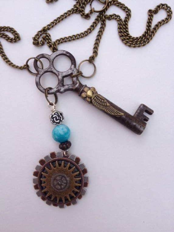 Steampunk Skeleton Key Necklace