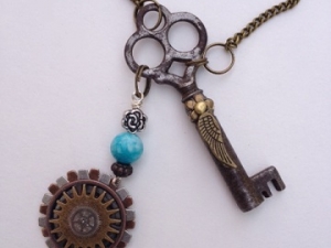 Steampunk Skeleton Key Necklace