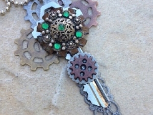 Steampunk Recycled Key Necklace