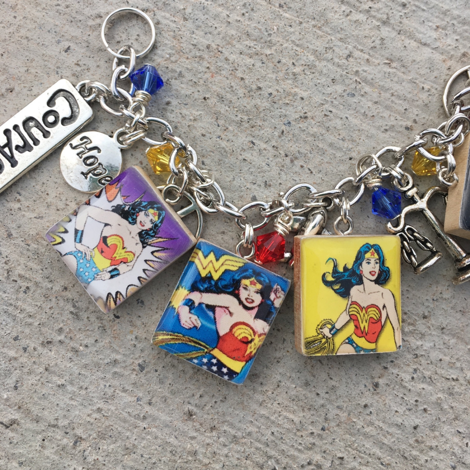 Wonder Woman Charm Bracelet Fearless | IslandGirlz Designs